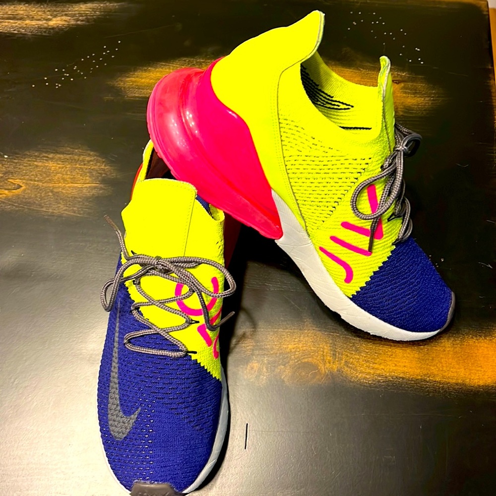 Nike Air Max 270 Flyknit “Yellow/Purple” Mens 9.5
